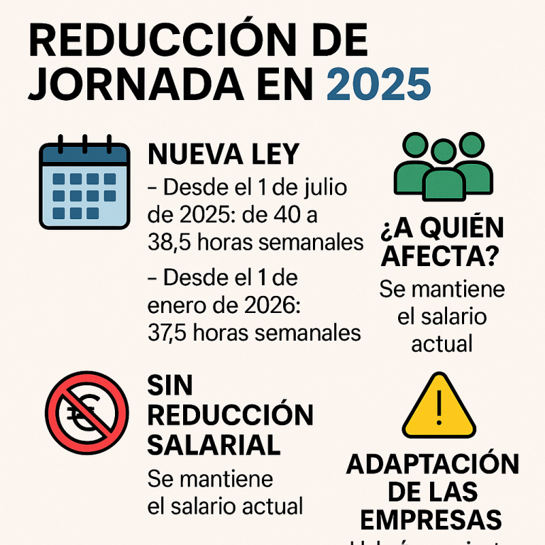 Reducción de jornada: cómo afecta la nueva ley en 2025